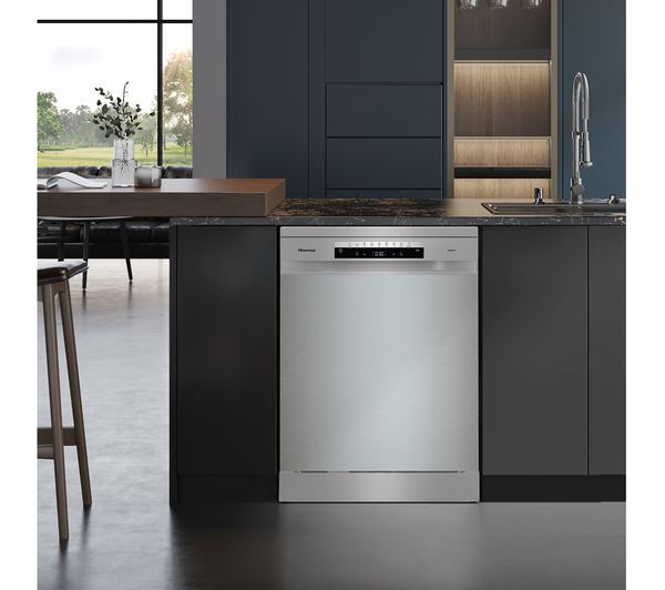 Hisense Full-Size WiFi-Enabled Freestanding Dishwasher – HS673C60XUK, 16 Place Settings, Stainless Steel