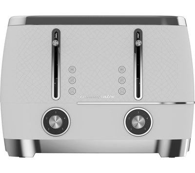 BEKO Cosmopolis 4-Slice Toaster – White & Chrome – Model TAM8402CR