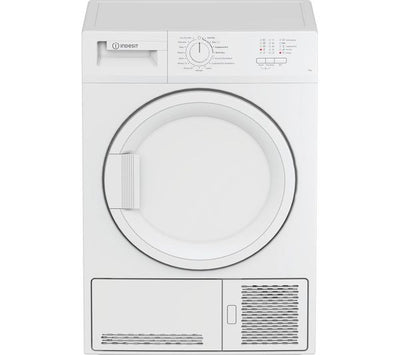 Indesit CYDC82WWGLUK 8kg Condenser Tumble Dryer – Sensor Dry, 15 Cycles, White – Energy-Efficient Large Capacity Dryer