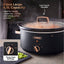 Tower Cavaletto T16043BLK 6.5L Slow Cooker with 3 Heat Settings– Black & Rose Gold