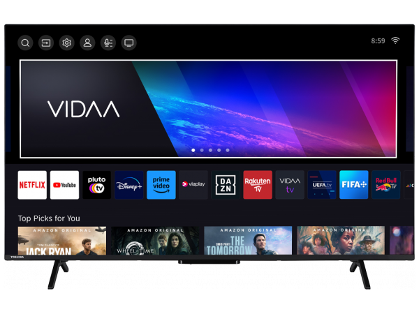 Toshiba 50UV2463DB 50`` Smart Vidaa, Borderless 4K Hdr, Satellite Tuner, Disney+