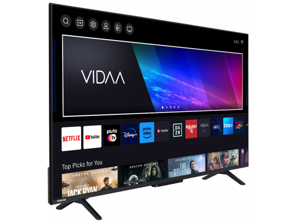 Toshiba 50UV2463DB 50`` Smart Vidaa, Borderless 4K Hdr, Satellite Tuner, Disney+