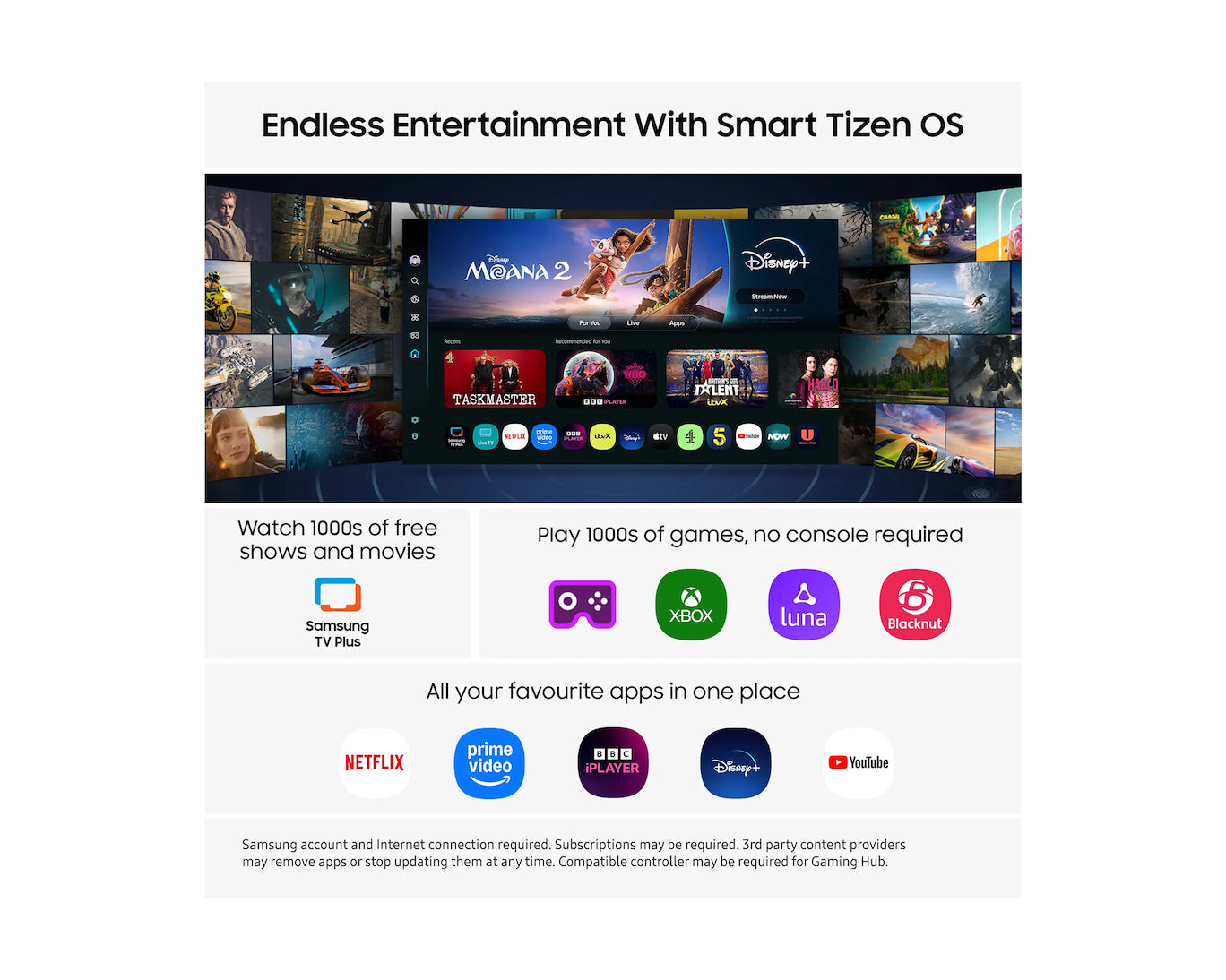 Samsung 43″ Crystal UHD U8020F 4K Smart TV (2025) – Crystal Processor 4K, Tizen Smart TV