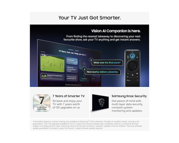 Samsung U8020H UE65U8020HKXXU 65" Crystal UHD 4K Vision AI Smart TV – 2026 – Black