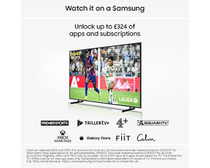 Samsung U8020H UE65U8020HKXXU 65" Crystal UHD 4K Vision AI Smart TV – 2026 – Black