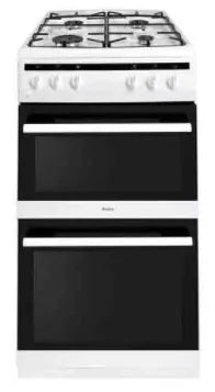 Amica AFG5500WH 50cm Freestanding Gas Double Oven with Gas Hob