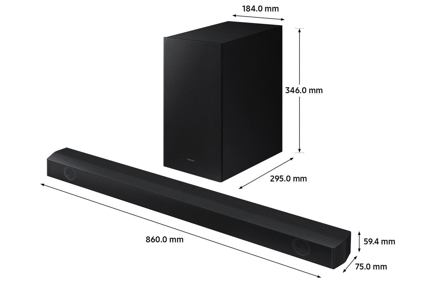 SAMSUNG B550 2.1CH 410W SOUNDBAR WITH WIRELESS SUBWOOFER BASS BOOST GAME MODE AND VIRTUAL DTS:X